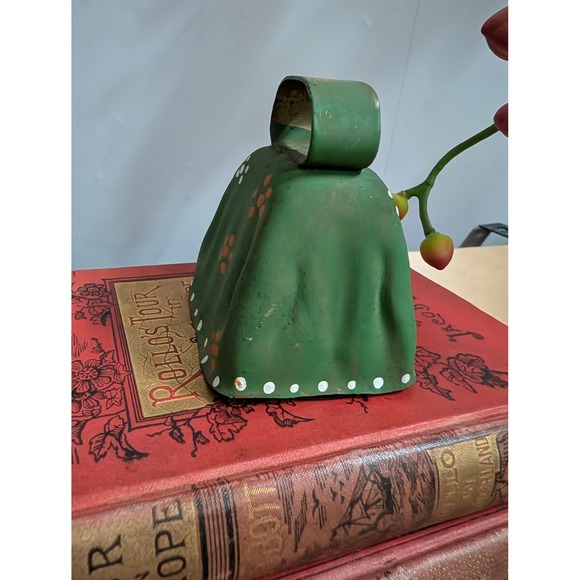 Vintage Green Cow Bell Metal Decorative Painted Farmhouse Decor Country Western - Picture 2 of 8